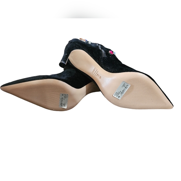 Schutz Maya Glam Black Velvet Rhinestone Pointed-Toe Knee-High Boots Sz 10B NWOB - Picture 11 of 13